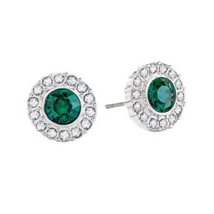 Origami Owl Emerald Green Holiday Swarovski Stud Earrings and Dangle Set